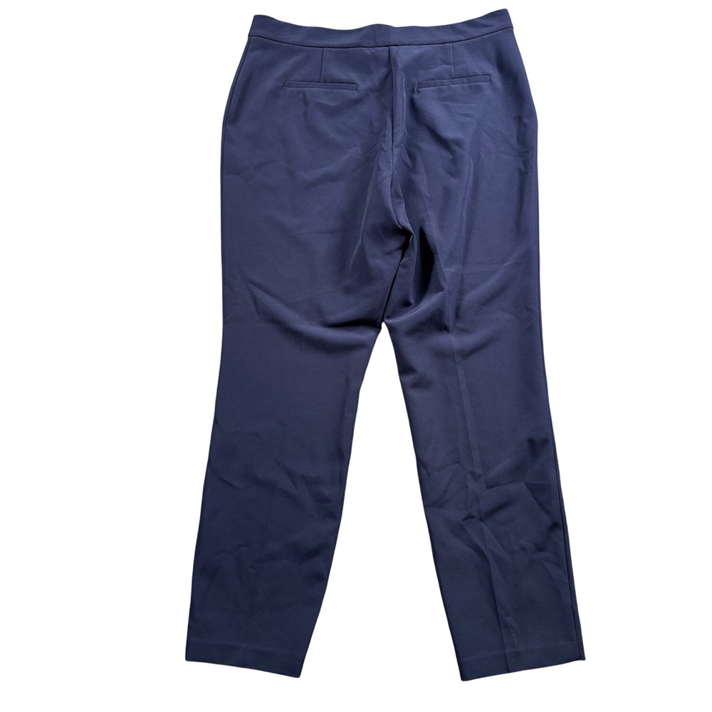 Investments Dress Pants Womens 14L Navy Blue Stretch Flat Front Trousers
